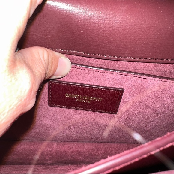 SAINT LAURENT YSL SUNSET CROSSBODY BAG ON CHAIN BURGUNDY - Picture 5 of 16